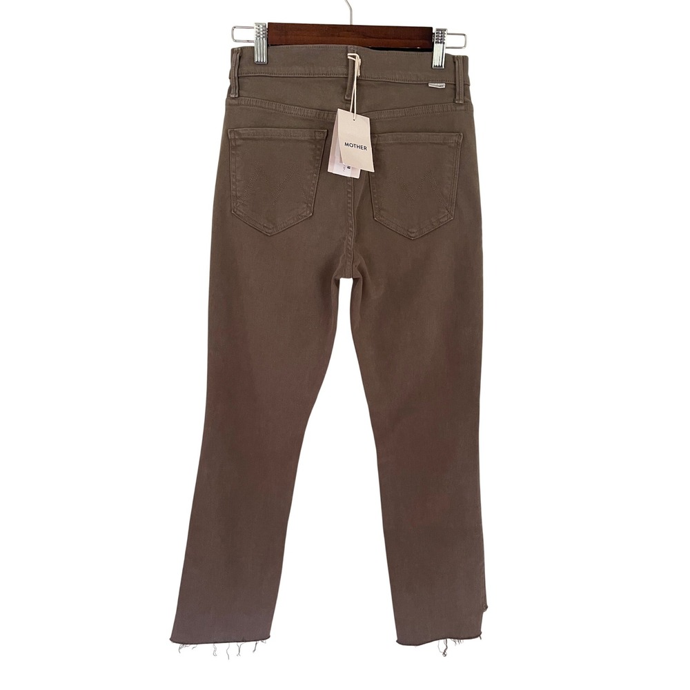 Mother The Insider Crop Step‎ Fray Jeans Capers Brown High Waisted Size 27 NEW - Picture 3 of 12